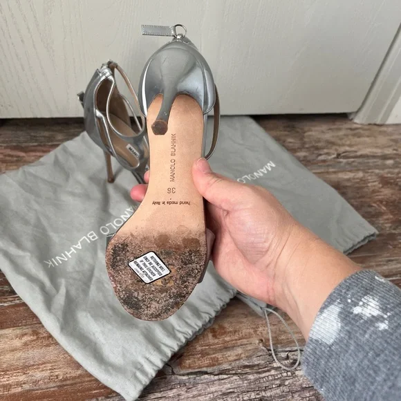 Manolo Blhaniks - Silver Strappy heels - Picture 3 of 4